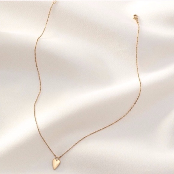 EUC Stella & Dot Black Pave Heart Necklace Gold Reversible - Picture 6 of 11